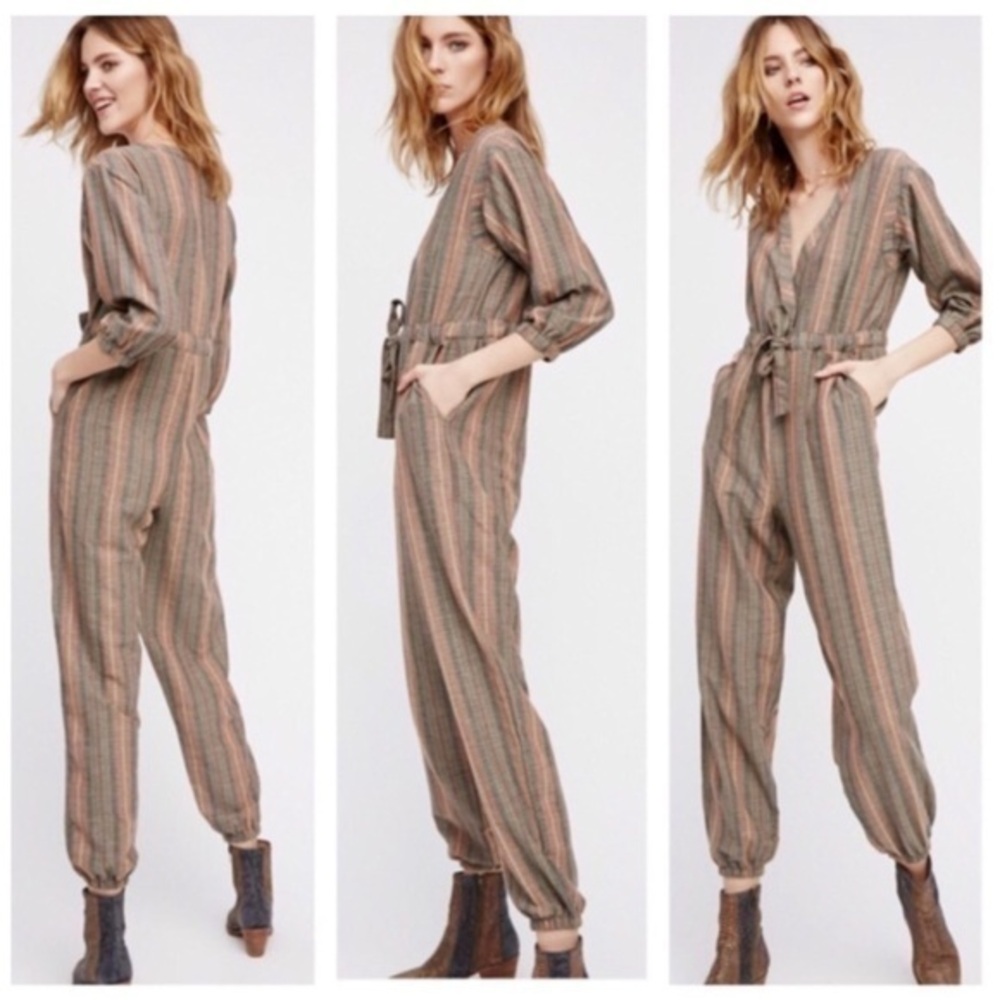Free People Stripe Wool Blend Loveland Jumpsuit XS